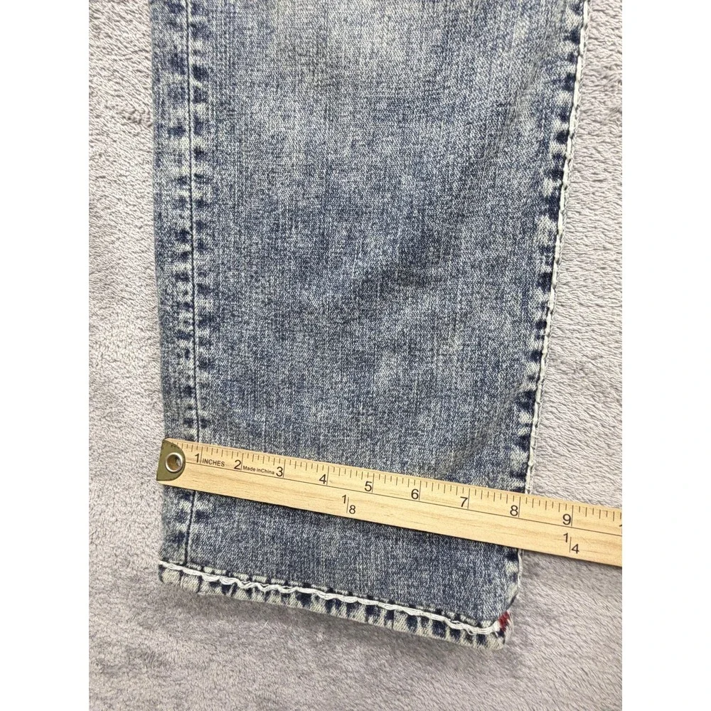 True Religion Ricky Jeans Mens Measured 40x29 Blue Relaxed Straight Zip Fly